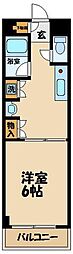 京王相模原線 京王堀之内駅 徒歩6分の賃貸マンション 3階1Kの間取り