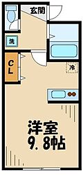 JR横浜線 八王子みなみ野駅 徒歩13分の賃貸アパート 2階1Kの間取り