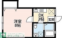 ドーム多摩B 1Kの間取図画像