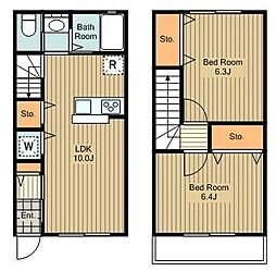 プランドール 2LDKの間取図画像