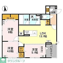 D-ROOM元横山 3LDKの間取図画像