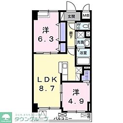 ヴィア・ラッテア 2LDKの間取図画像