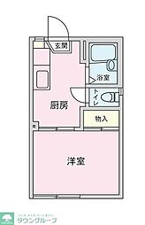 ピアベルテB 1Kの間取図画像