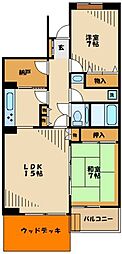 ヴェルディールみなみ野東2号棟 2SLDKの間取図画像