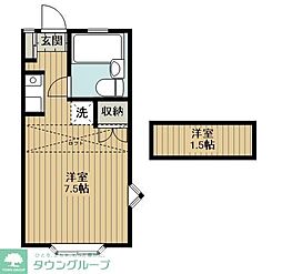 メゾンカタクラ 1Kの間取図画像