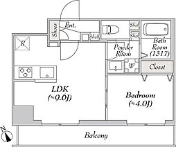 ルミーク根岸 2階1LDKの間取り