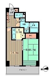 リーデンスタワー 5階1LDKの間取り