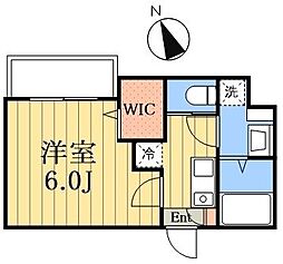 awesome 3階1Kの間取り