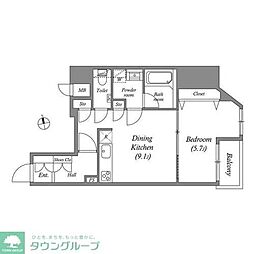 ＧＲＡＮ　ＰＡＳＥＯ本郷三丁目 10階1LDKの間取り