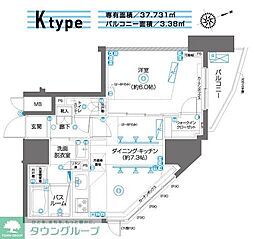 ZOOM駒込 9階1DKの間取り