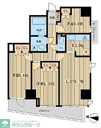 KDXレジデンス千駄木 2SLDKの間取図画像