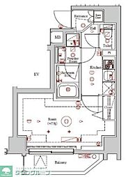 ＧＥＮＯＶＩＡ新御徒町ｓｋｙｇａｒｄｅｎ 2階1Kの間取り