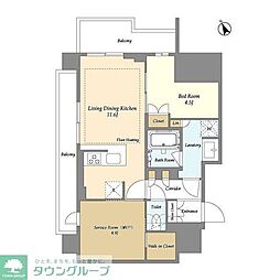 オアーゼ日暮里レジデンス 1SLDKの間取図画像