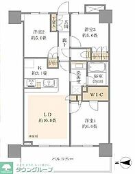 浅草タワー 26階3LDKの間取り