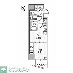 SYFORME江戸川橋 4階1DKの間取り