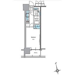 ルフォンプログレ上野入谷フロント 5階1Kの間取り