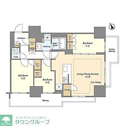 オアーゼ日暮里レジデンス 13階3LDKの間取り
