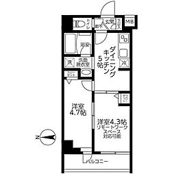 ティモーネグランデ田端ドゥーエ 3階2DKの間取り