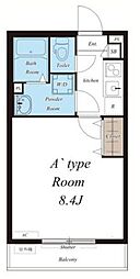 リブリ・TKレジデンス 2階1Kの間取り