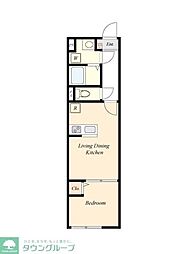 HW.Hills 東日暮里 3階1LDKの間取り