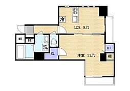 ラヴィエントタワー 3階1LDKの間取り