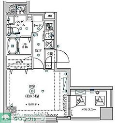 エスファルベ・プレスト東日暮里 5階1Kの間取り