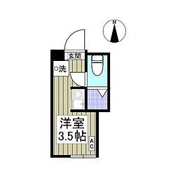 日暮里舎人ライナー 舎人駅 徒歩8分の賃貸アパート 1階ワンルームの間取り