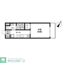 ノベル高台 1階1Kの間取り