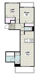 京成本線 京成町屋駅 徒歩8分の賃貸マンション 1階2LDKの間取り