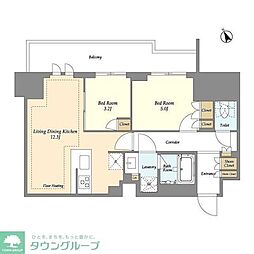 オアーゼ日暮里レジデンス 2LDKの間取図画像