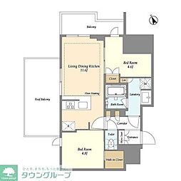 オアーゼ日暮里レジデンス 2LDKの間取図画像