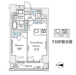 ムニレジデンス上野 1LDKの間取図画像