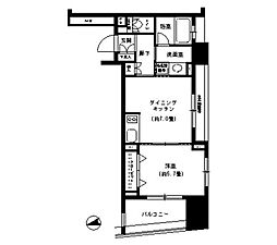パークキューブ浅草田原町 1DKの間取図画像