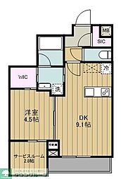 Prier Sanno 1SLDKの間取図画像