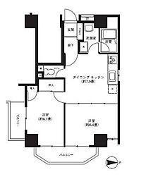 サンフィールド西日暮里 2DKの間取図画像