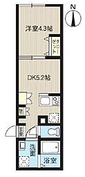 REPURE東日暮里レジデンス 1DKの間取図画像