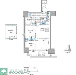 ルフォンプログレ本郷三丁目 2LDKの間取図画像