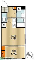 VORT文京白山residence 1LDKの間取図画像
