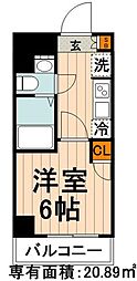 コンフォリア春日富坂 1Kの間取図画像