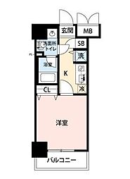 パレステュディオ御茶ノ水駿河台参番館 1Kの間取図画像