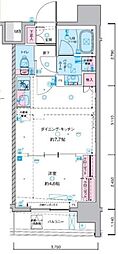 ジェノヴィア東神田グリーンヴェール 1DKの間取図画像