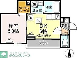 アヴァンス東日暮里 1LDKの間取図画像
