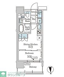 PARKAXIS上野EAST 1DKの間取図画像