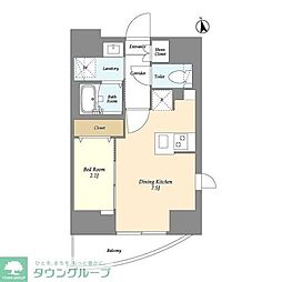 Villa Crest Higashi Ueno 1DKの間取図画像