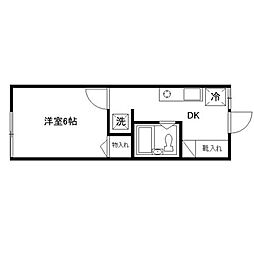 JR南武線 鹿島田駅 徒歩7分の賃貸アパート 2階1Kの間取り