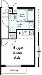 リブリ・平間 3階ワンルームの間取り
