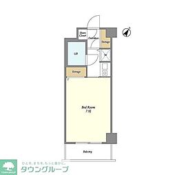 T’s garden武蔵小杉 2階ワンルームの間取り