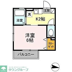 東急東横線 日吉駅 徒歩8分の賃貸アパート 1階1Kの間取り