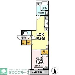 D Paina 今井南町 1LDKの間取図画像