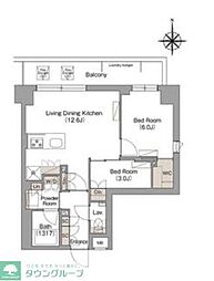 ヴェール・クレール武蔵小杉 2LDKの間取図画像